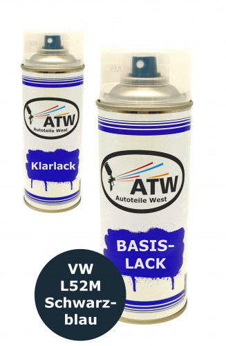 Autolack für VW L52M Schwarzblau +400ml Klarlack Set